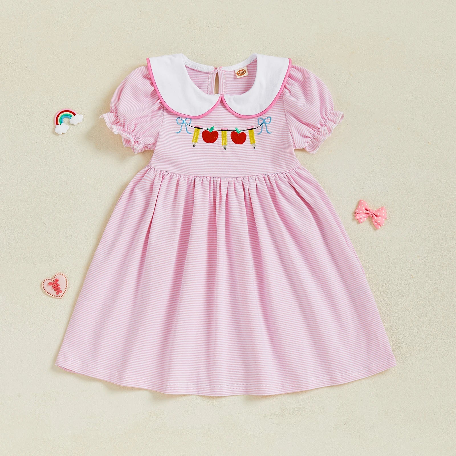 Girl Back to School Dress Striped