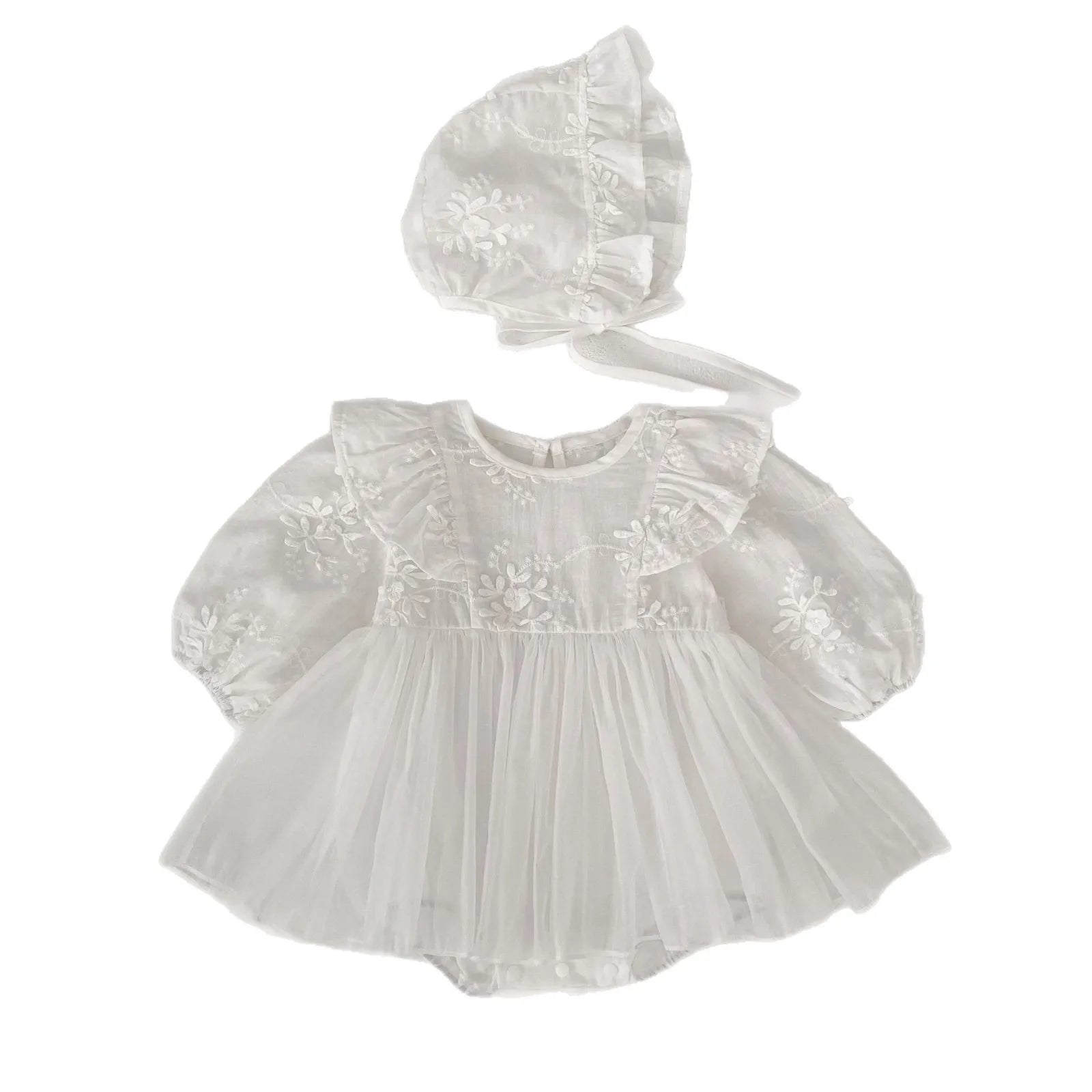 Baby Girl Long Sleeve Mesh Romper Dress