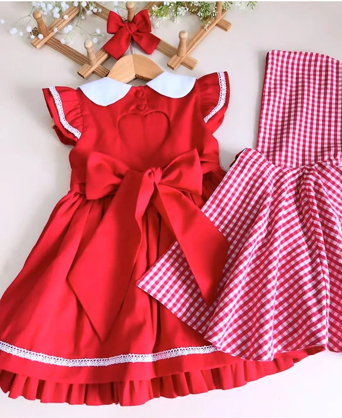 Girls Vintage Red Hood Princess Dress | Holiday Birthday Outfit
