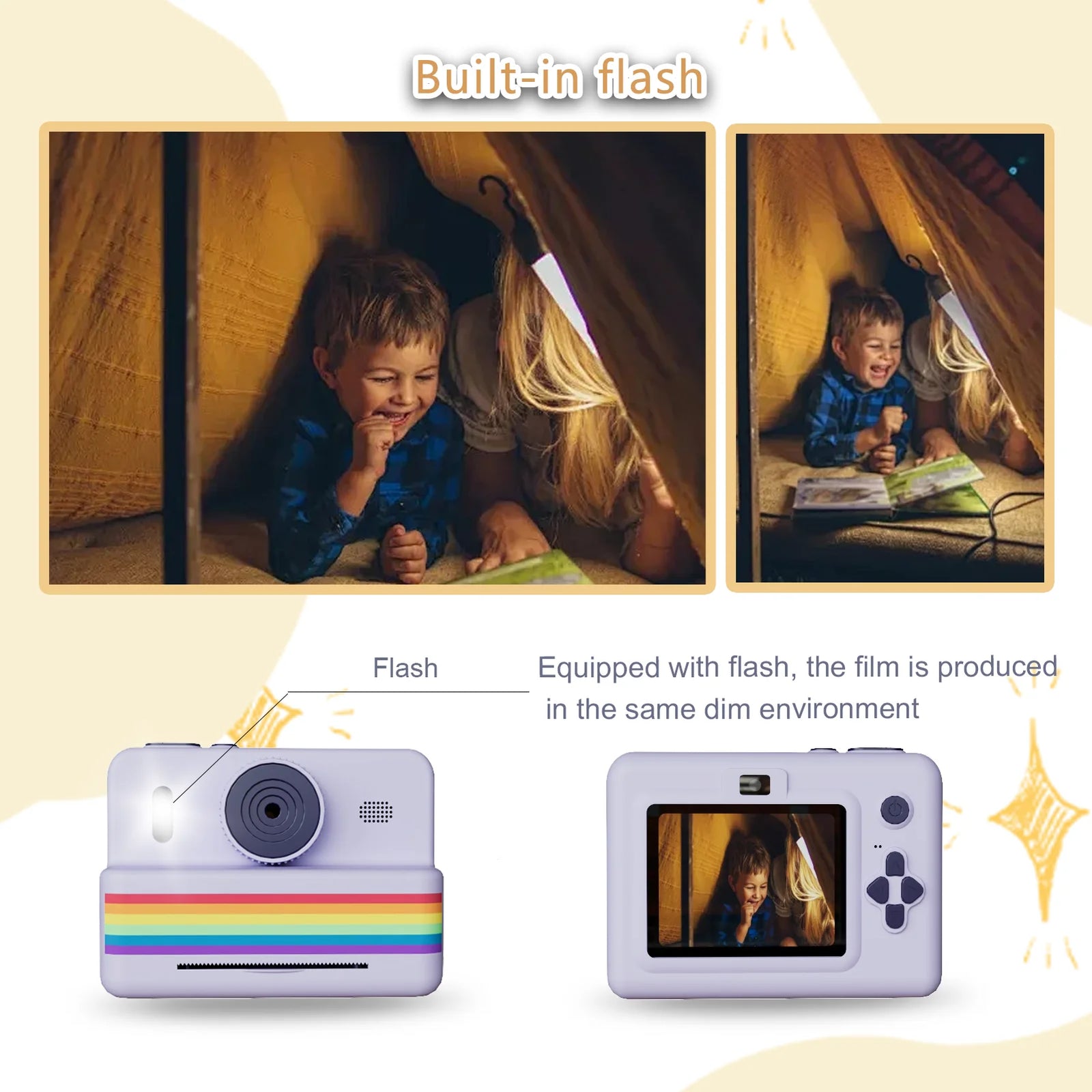 Instant Print Kids Camera with 2.8" Screen & Dual Lens