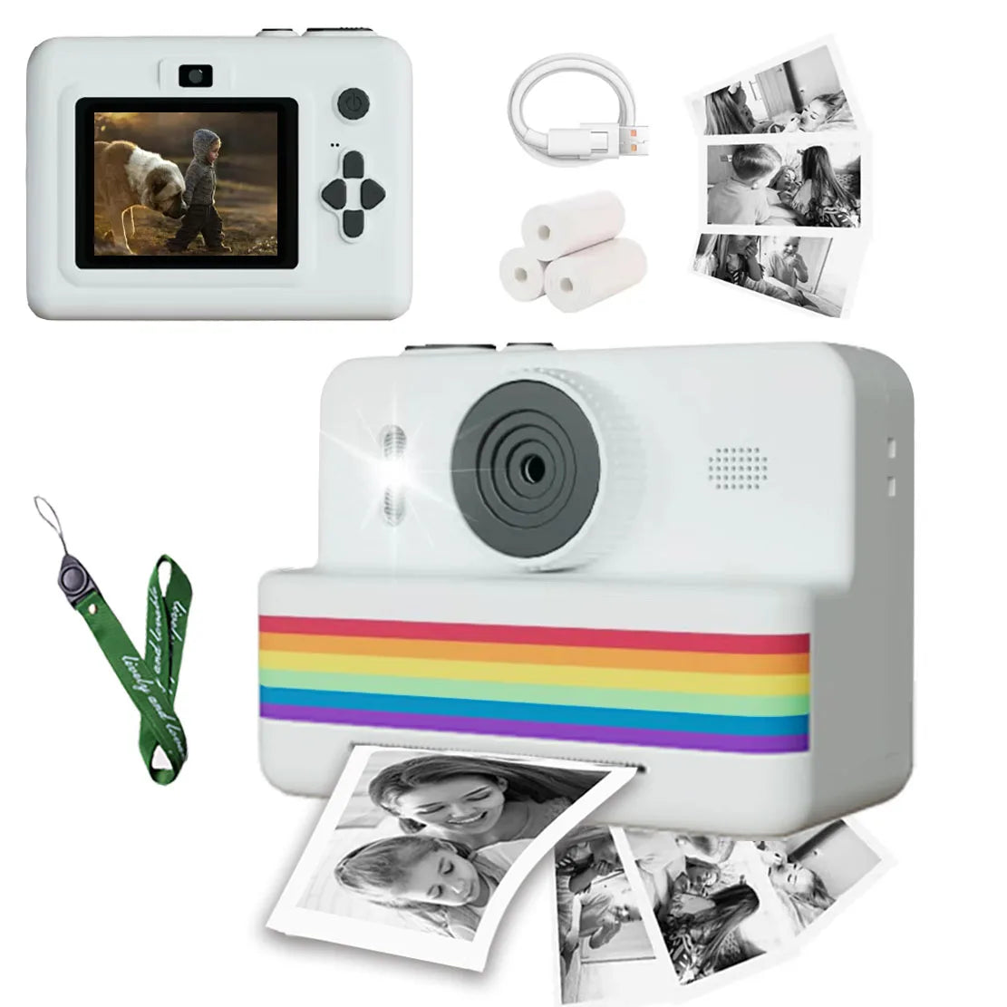 Instant Print Kids Camera with 2.8" Screen & Dual Lens