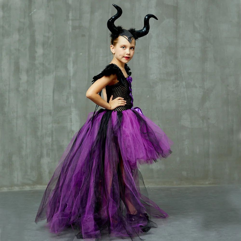 Girl's Evil Queen Costume with High-Low Skirt