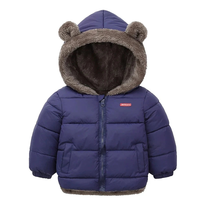 Plush Velvet Lined Winter Puffer Jacket for Kids