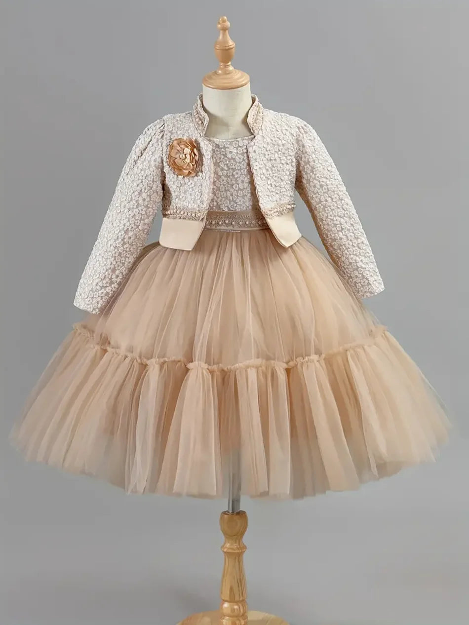 Girls’ Princess Dress and Coat Set