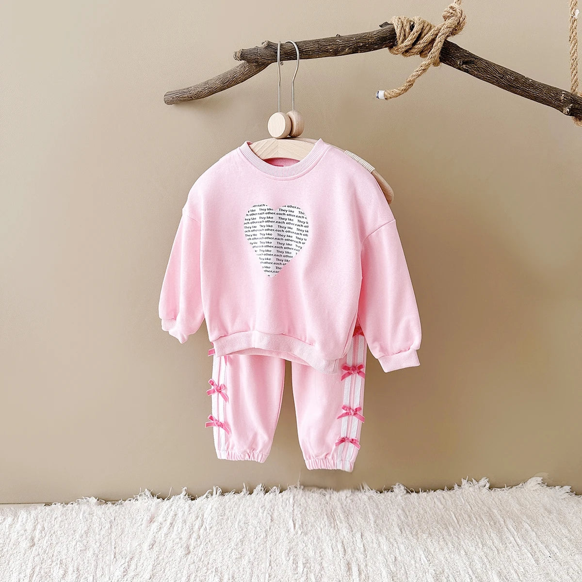 Toddler and Baby Heart Sweatshirt and Pants Set