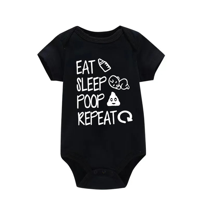 Funny "Eat Sleep Poop Repeat" Newborn Baby Romper