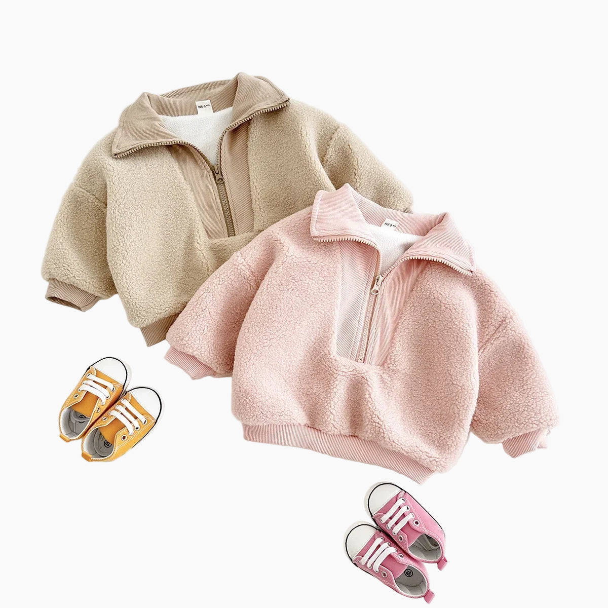 Unisex Toddler and Baby Cozy Sherpa Half-Zip Sweatshirt