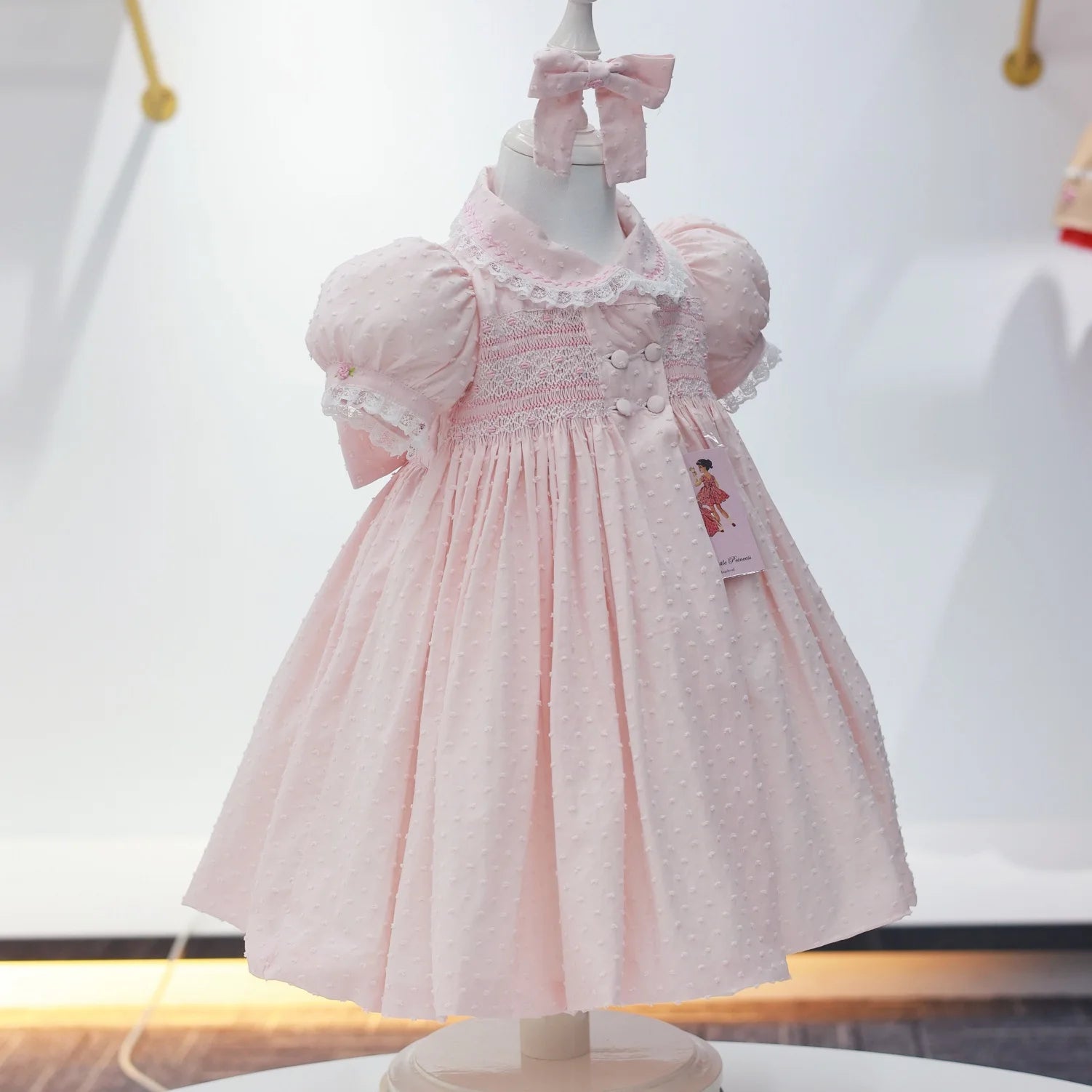 Handmade Pink Smocked Dress & Bloomer Set