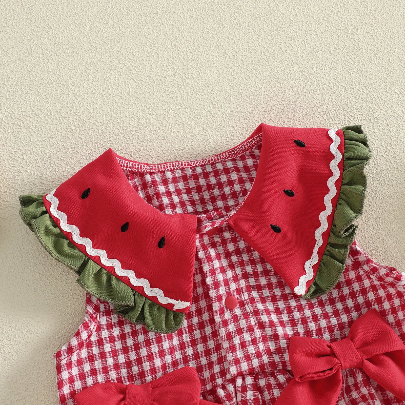 Baby Girls Watermelon Plaid Romper