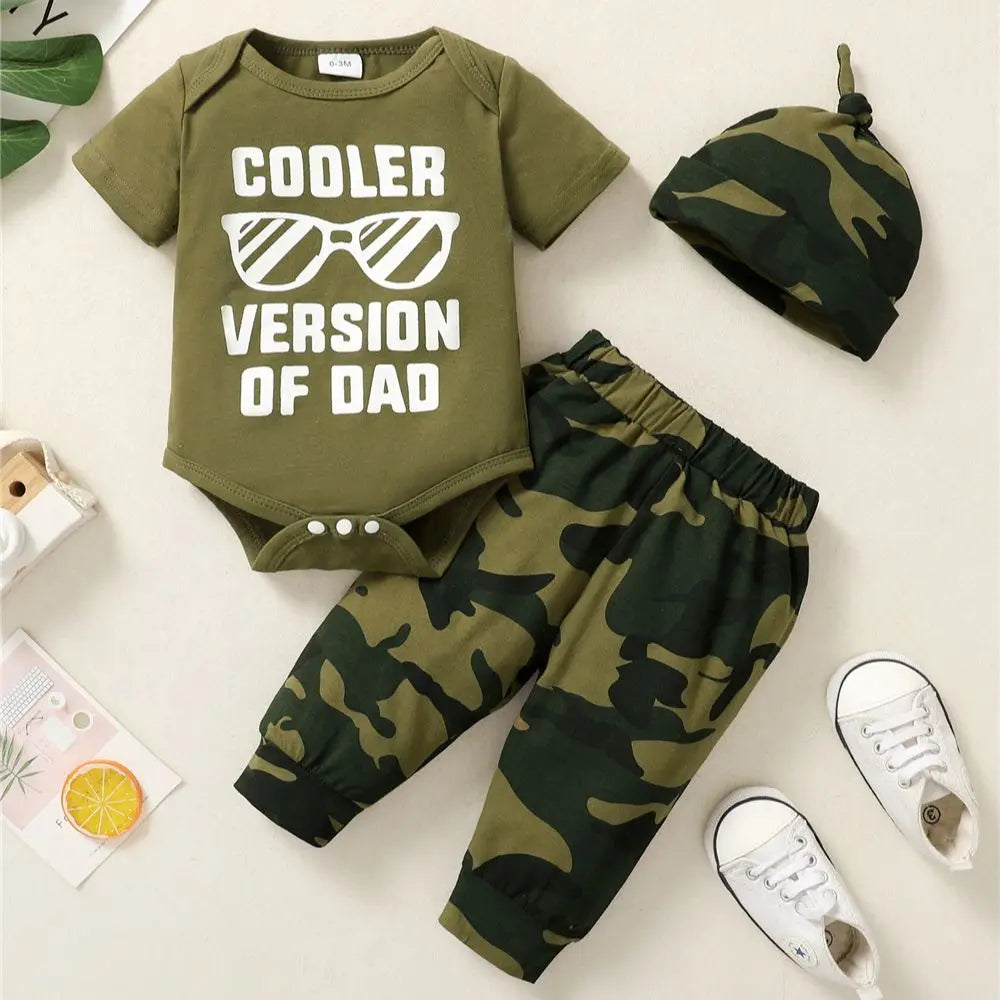 3-Piece "Cooler Version of Dad" Camo Outfit Set