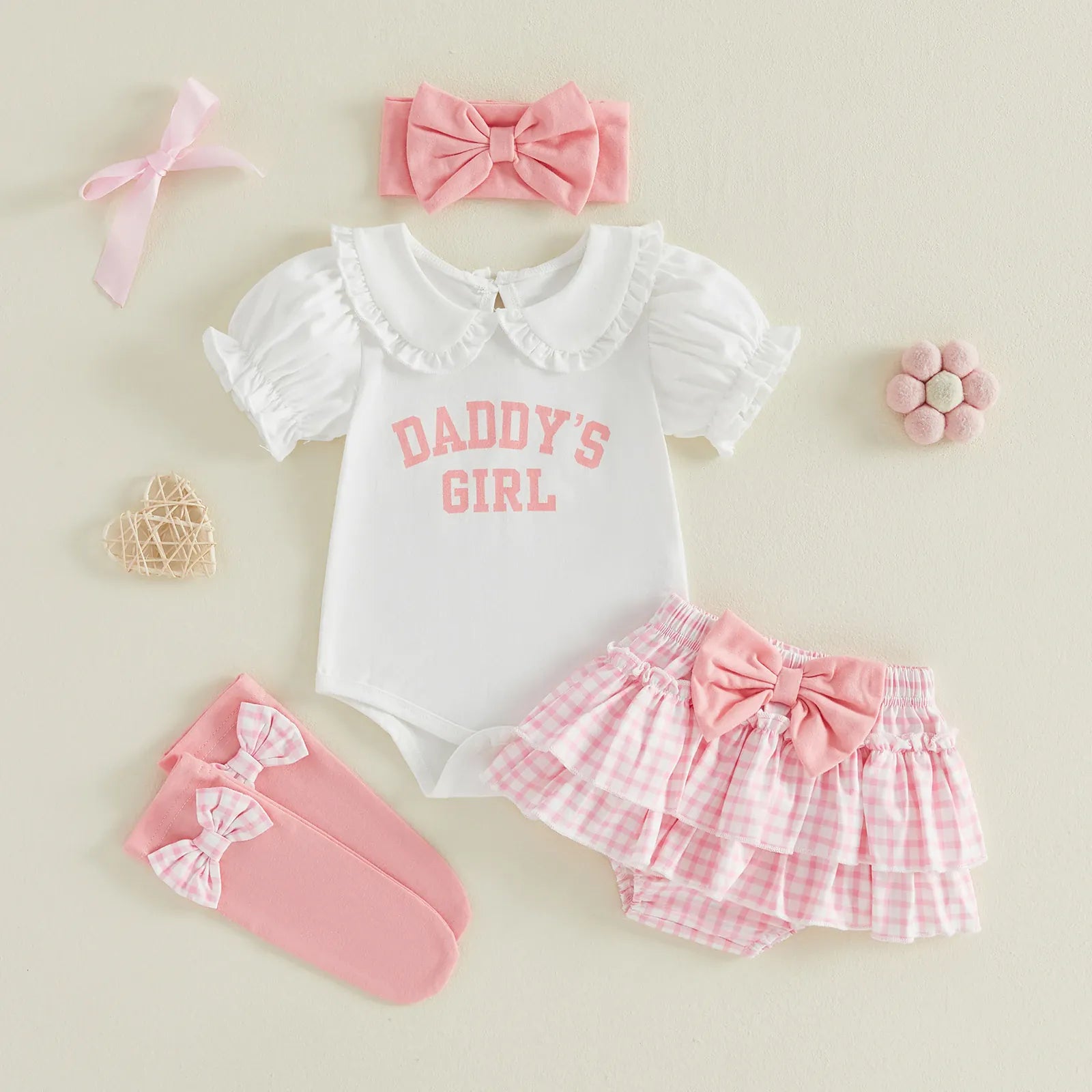 Daddy's Girl Baby 4-Piece Set — Romper, Skirt, Headband & Socks