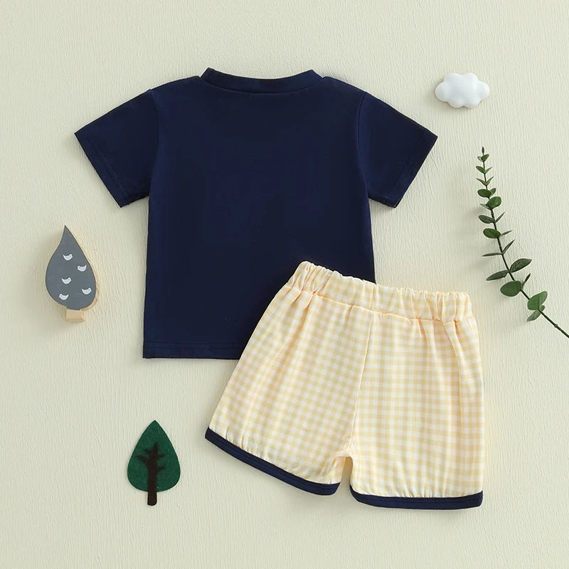 2-Piece Toddler Boy's Embroidered T-Shirt & Shorts Set