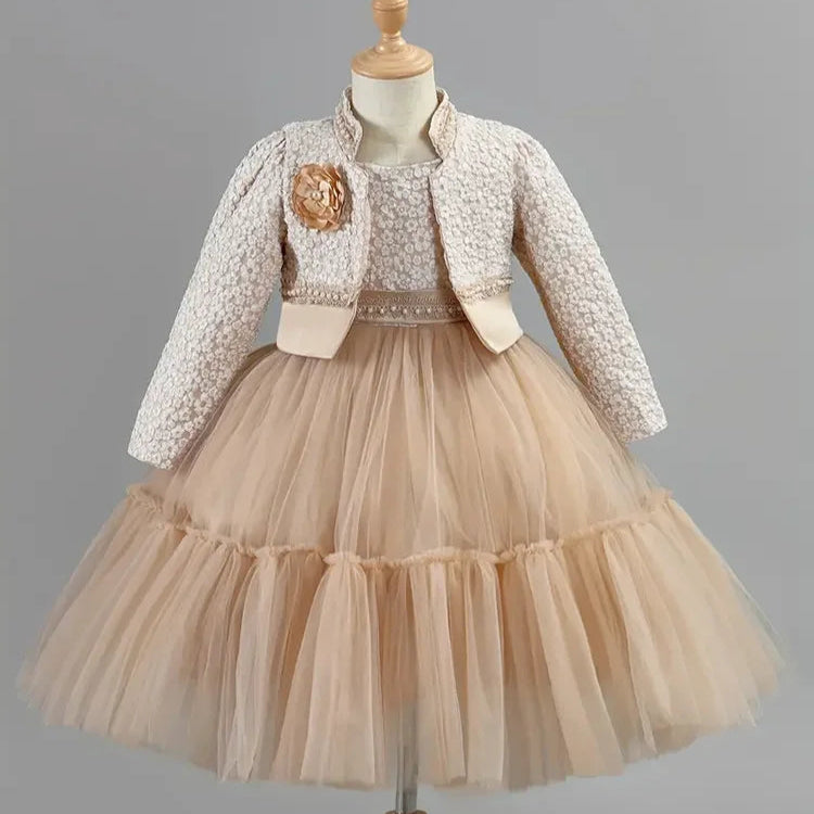 Girls’ Princess Dress and Coat Set