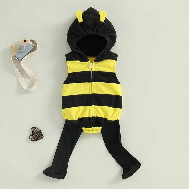 Baby Bee Halloween Costume Romper & Socks Set 0–24 Months