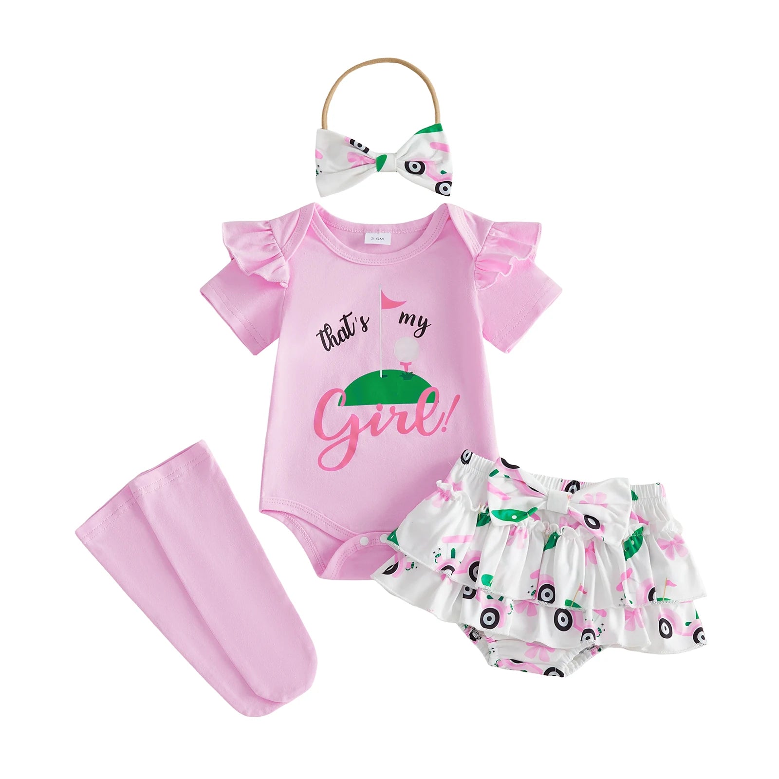 4-Piece Summer Golf Romper & Shorts Outfit