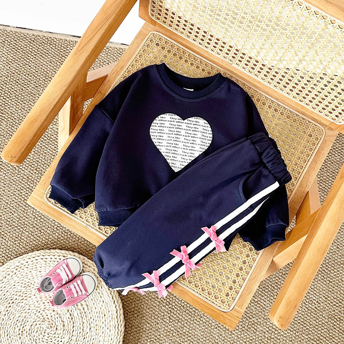Toddler and Baby Heart Sweatshirt and Pants Set