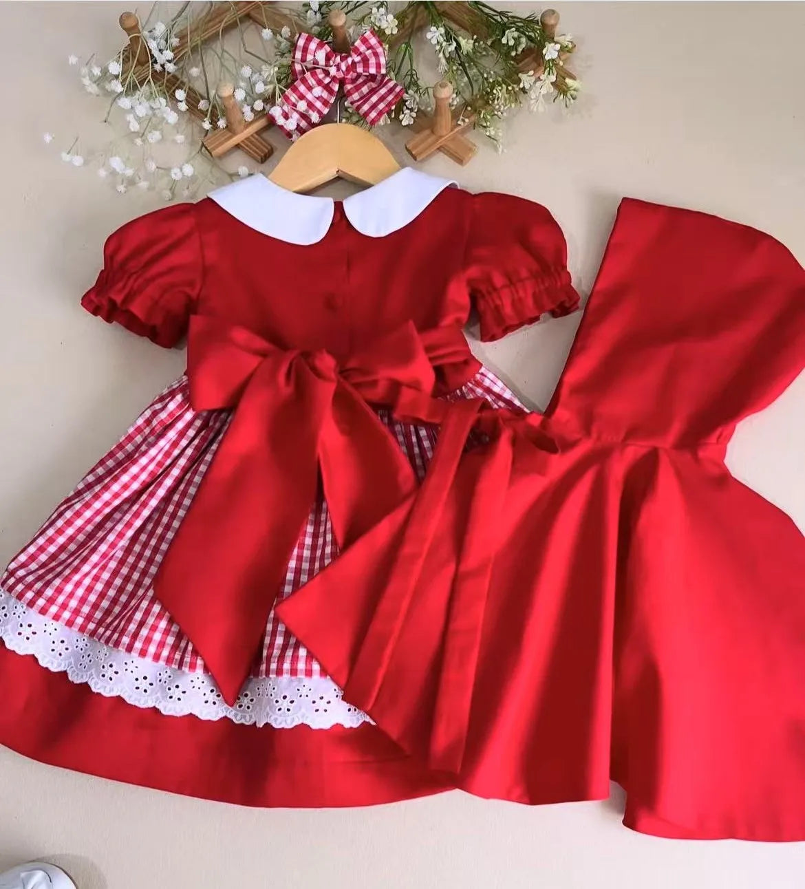 Girls Vintage Red Hood Princess Dress | Holiday Birthday Outfit