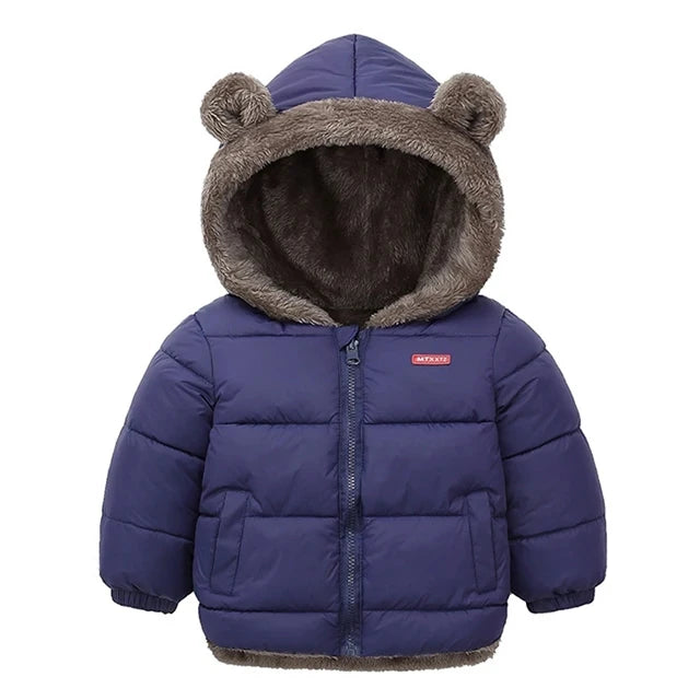 Plush Velvet Lined Winter Puffer Jacket for Kids