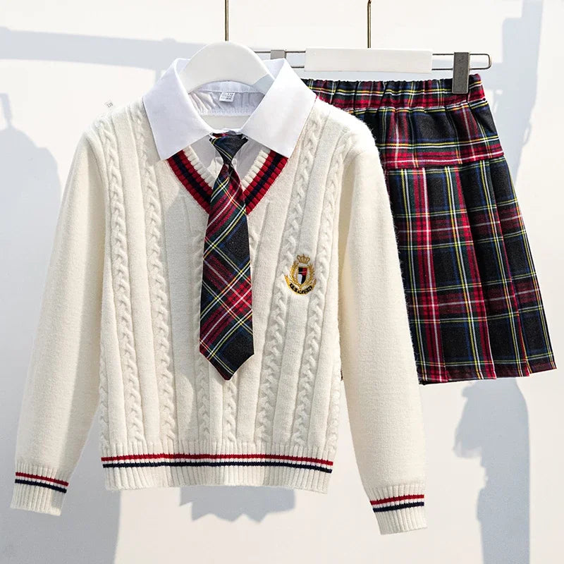 Girls’ Preppy School Uniform Set