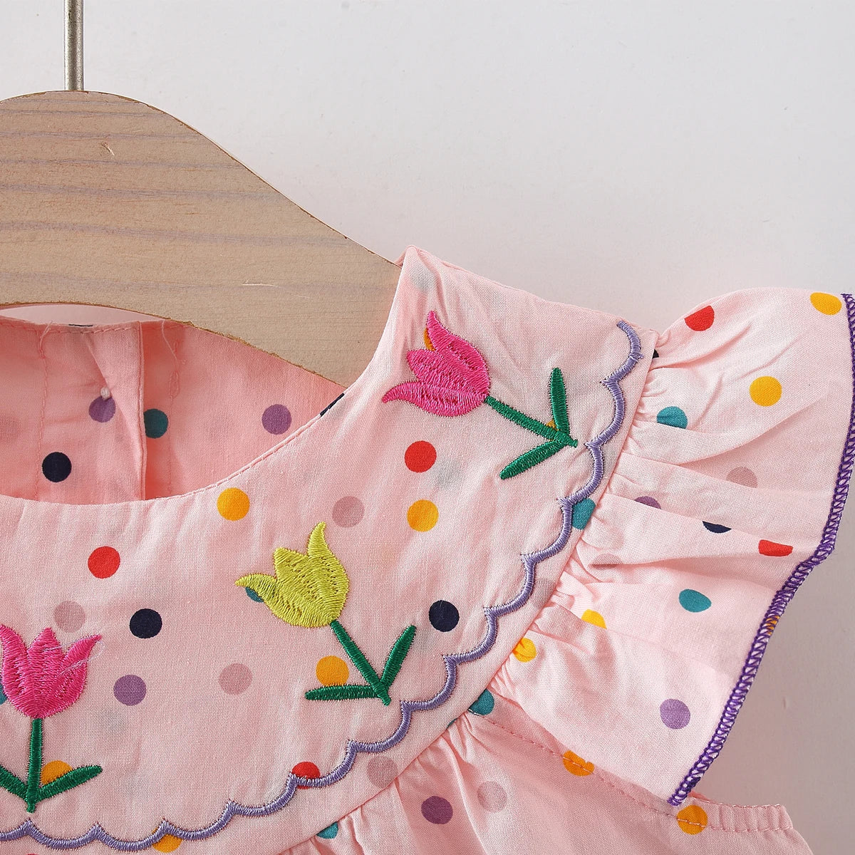 Embroidered Tulle & Polka Dot Dress