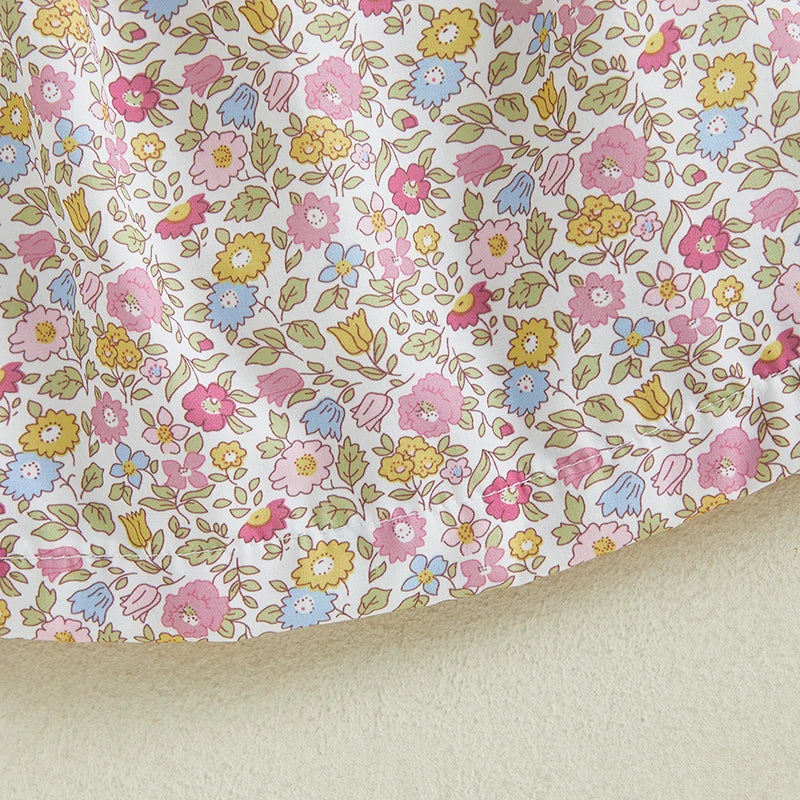 Floral Print Ruffle Sleeve Summer Dress