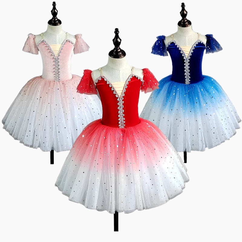 Girl's Performance Ballet Tutu with Velvet Bodice