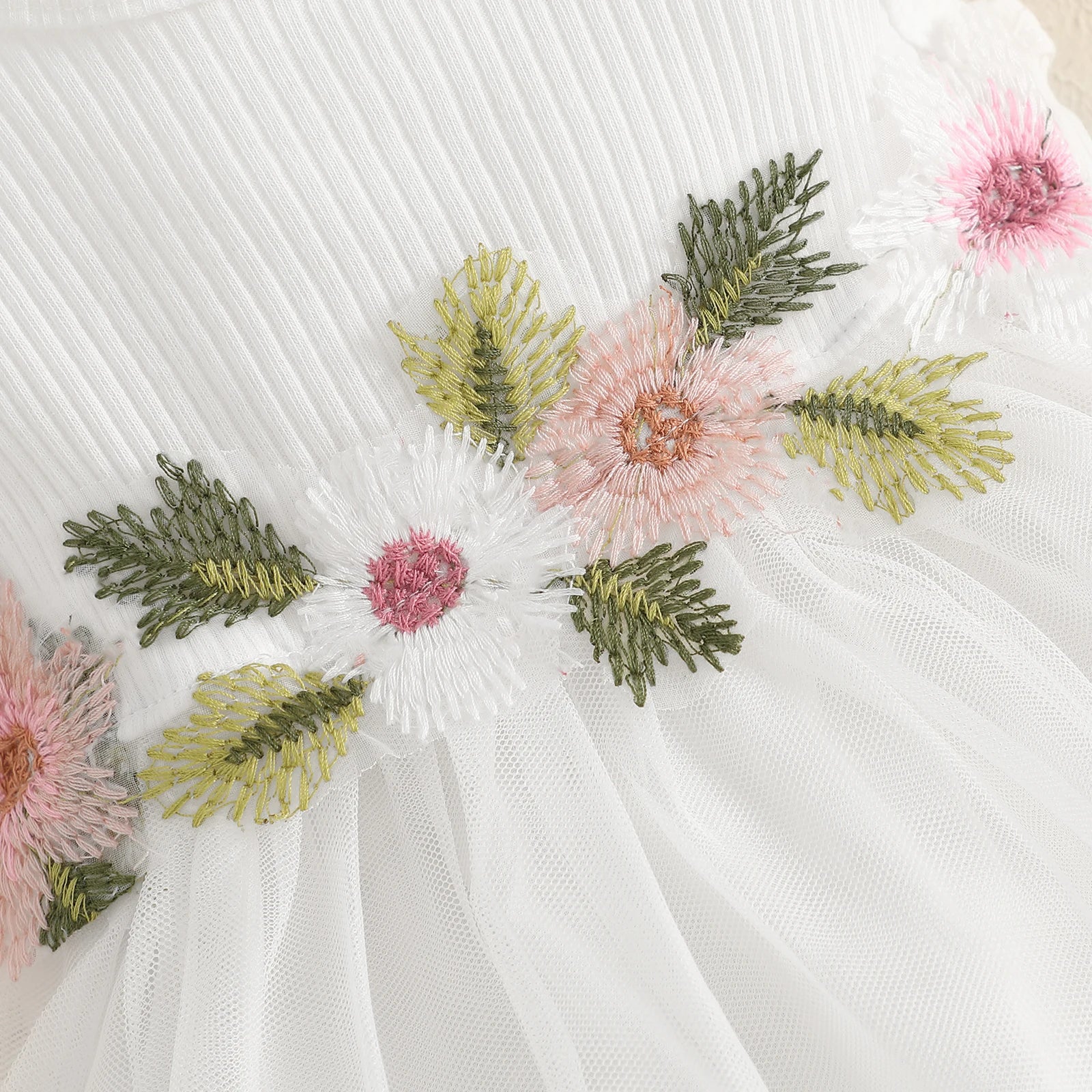 Baby Girl Fall Outfit - Floral Tulle Dress & Cardigan Set