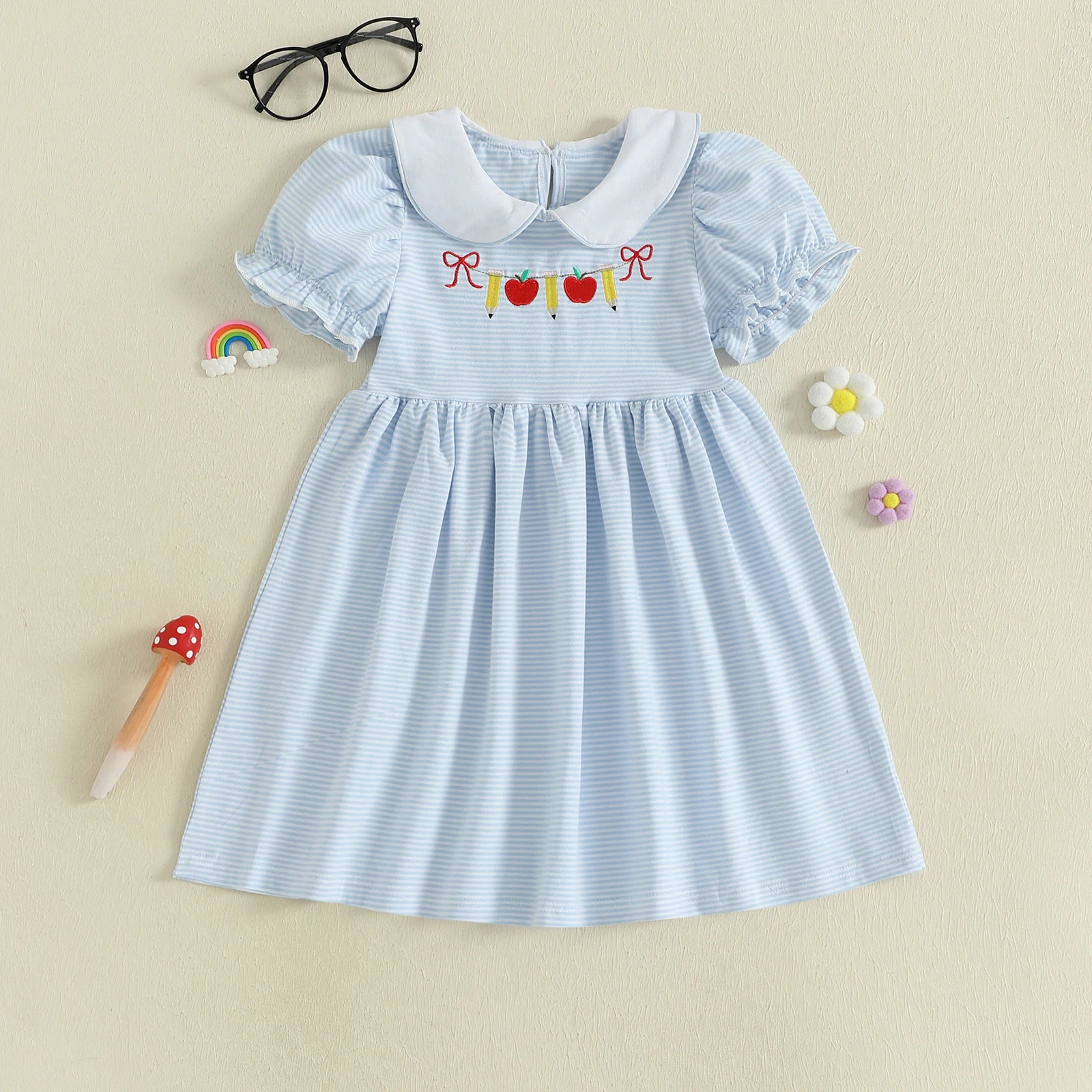Girl Back to School Dress Striped