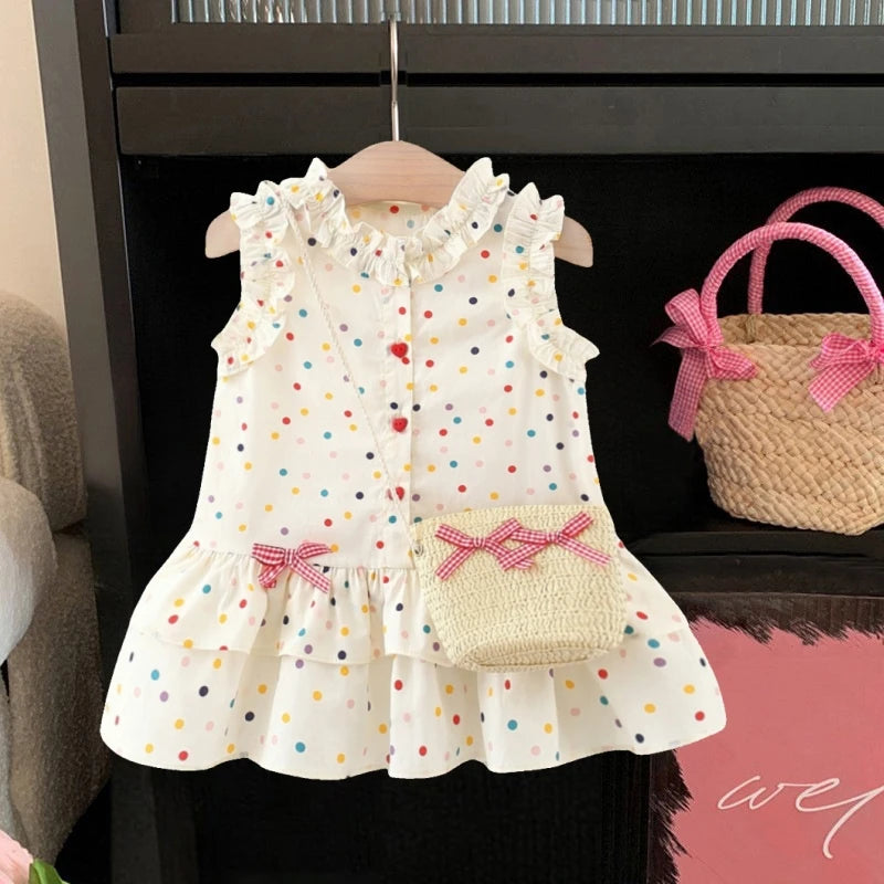 Polka Dot Dress & Matching Bag Set
