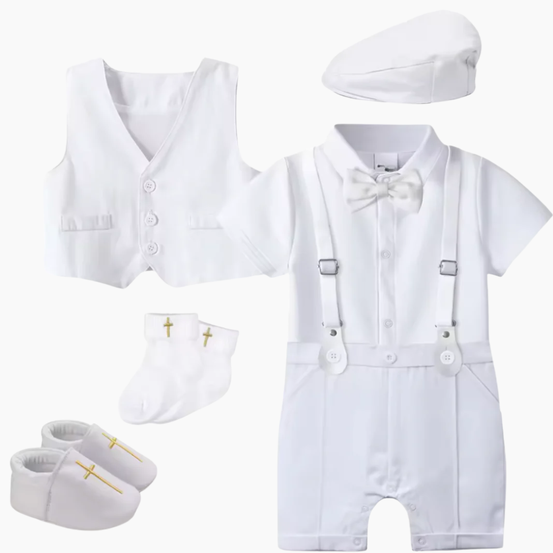 Classic White Baby Boy Christening Set