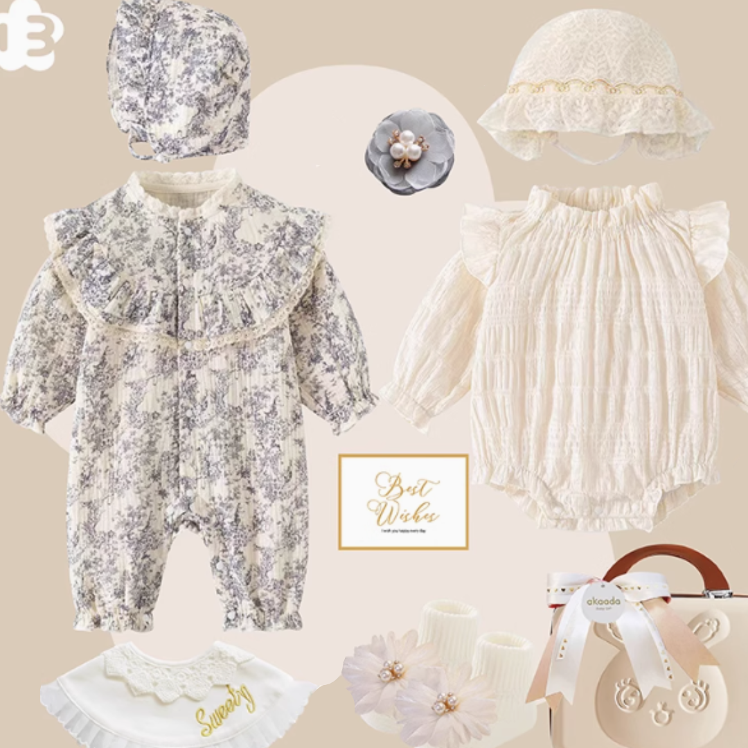 Rococo Blue & Grey” Baby Girl Gift Set