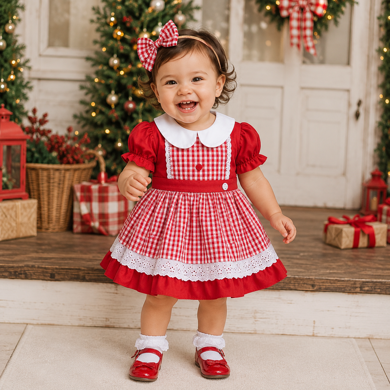 Girls Vintage Red Hood Princess Dress | Holiday Birthday Outfit