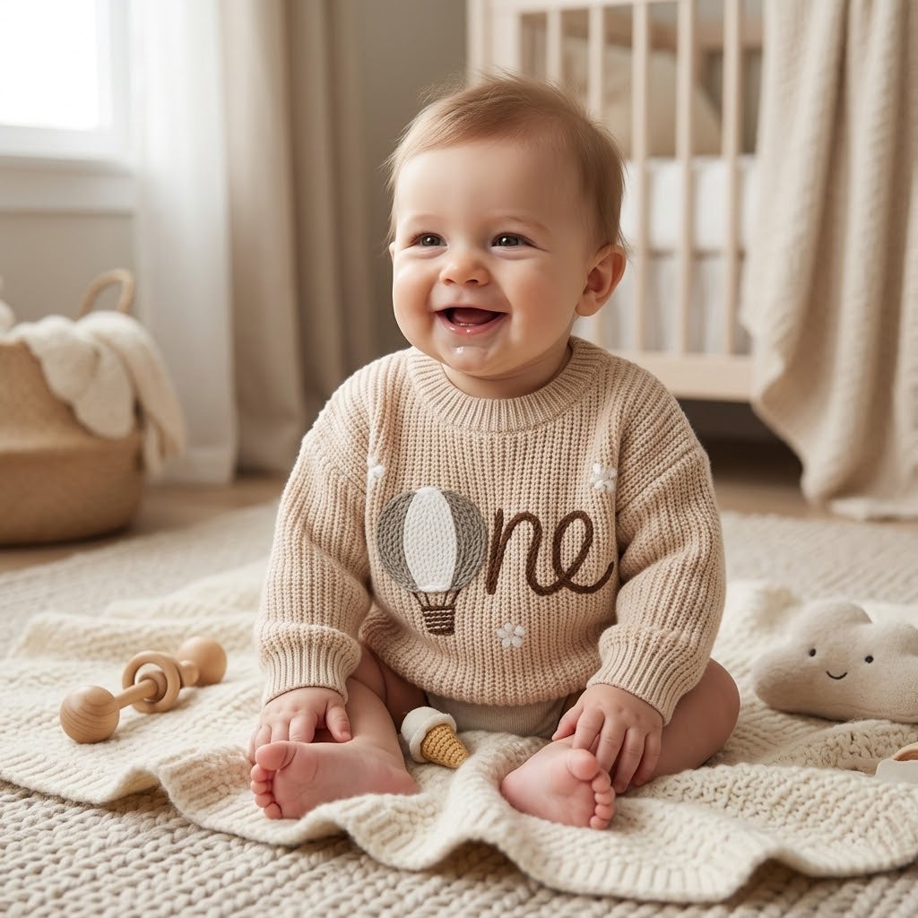 Baby First Birthday “One” Knit Sweater