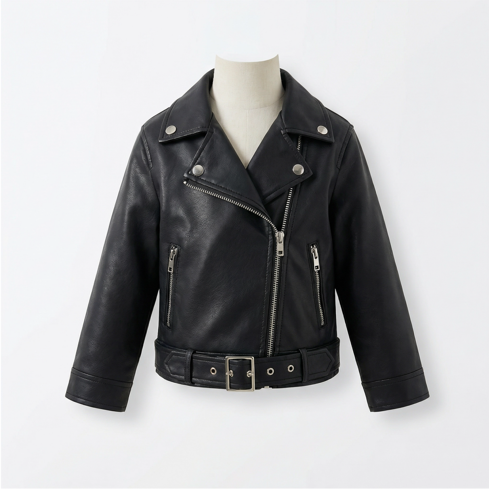 Girls' Faux Leather Moto Jacket