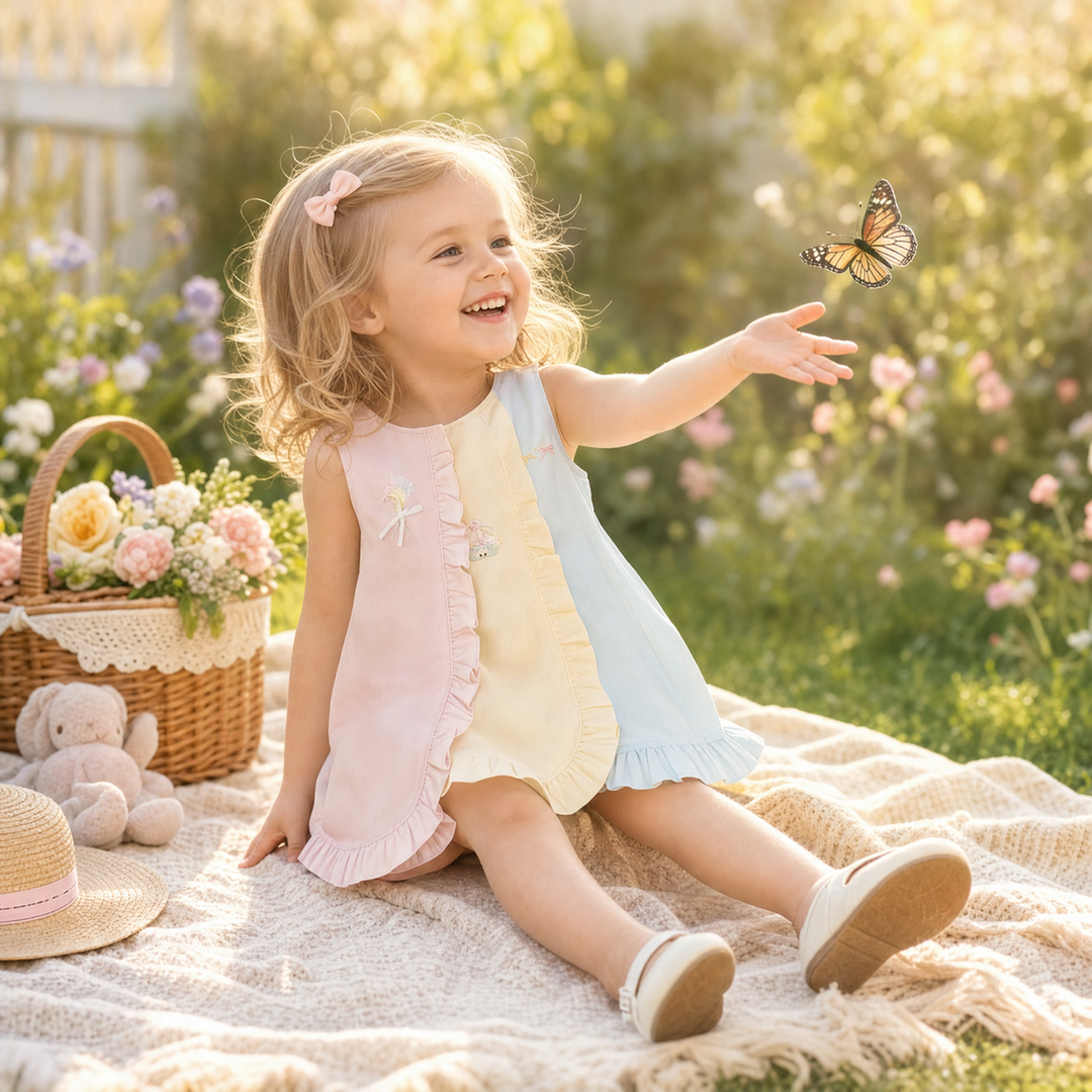 Baby Girl Candy Color-Block Tulle Party Dress