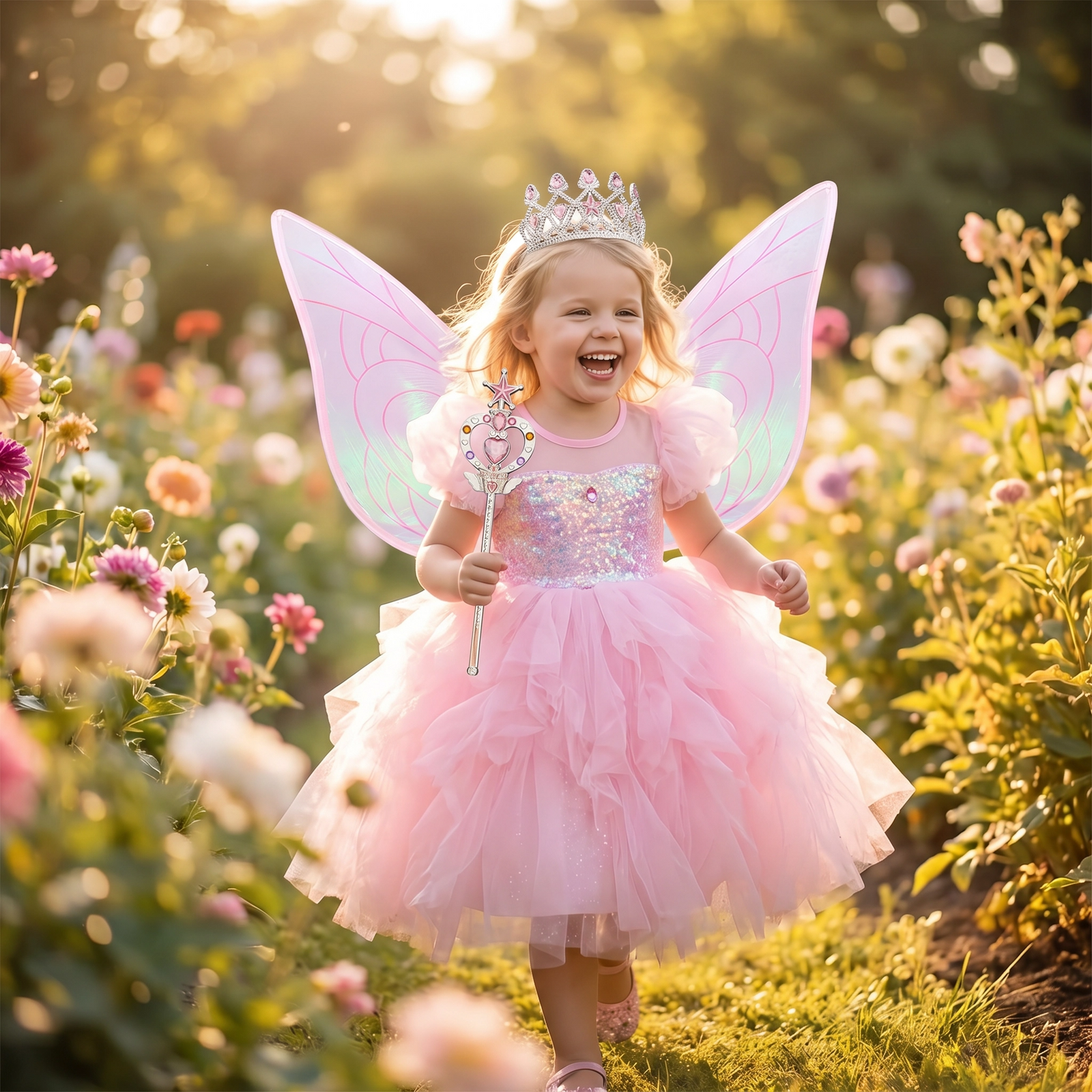 Pink Butterfly Princess Dress & Costume Set