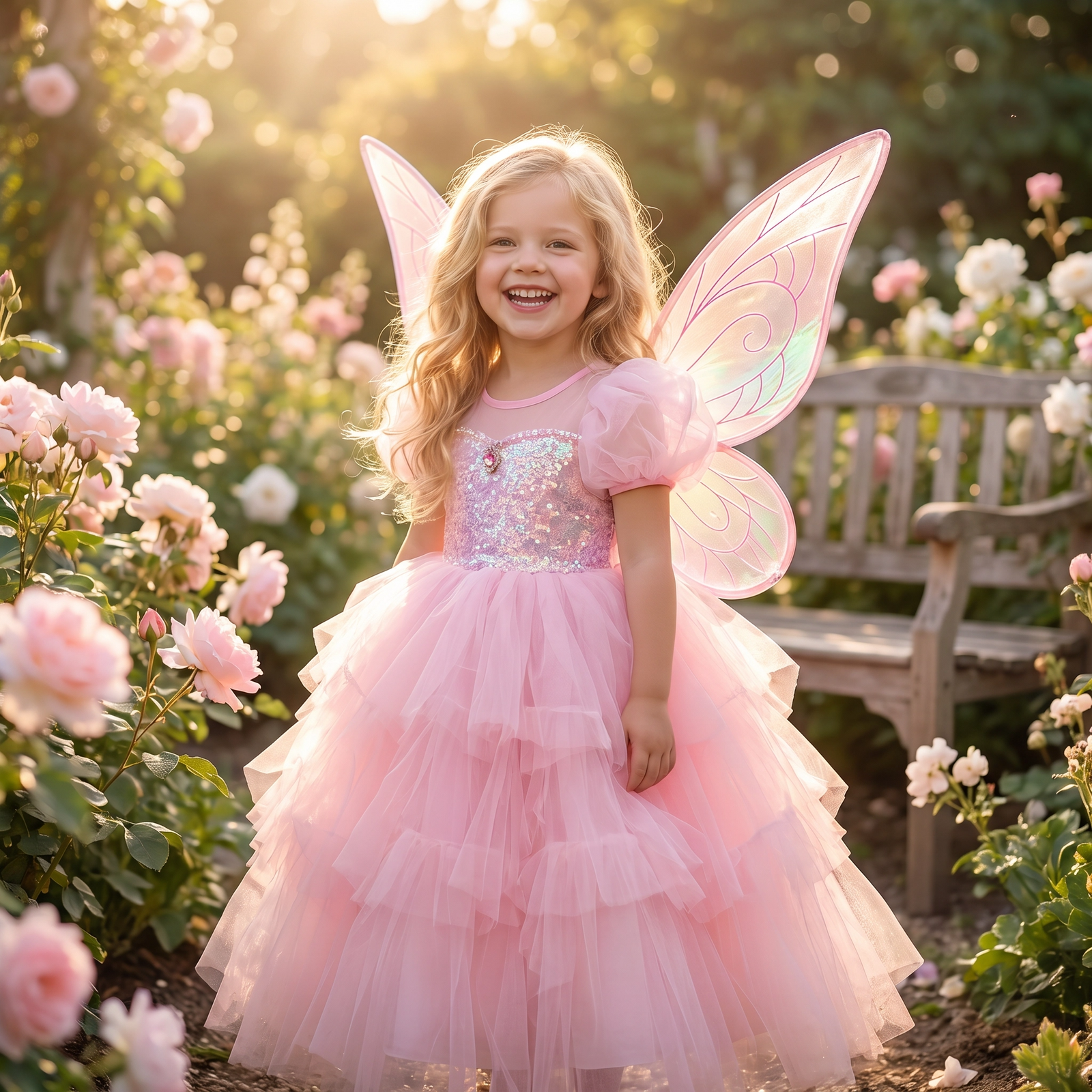 Pink Butterfly Princess Dress & Costume Set