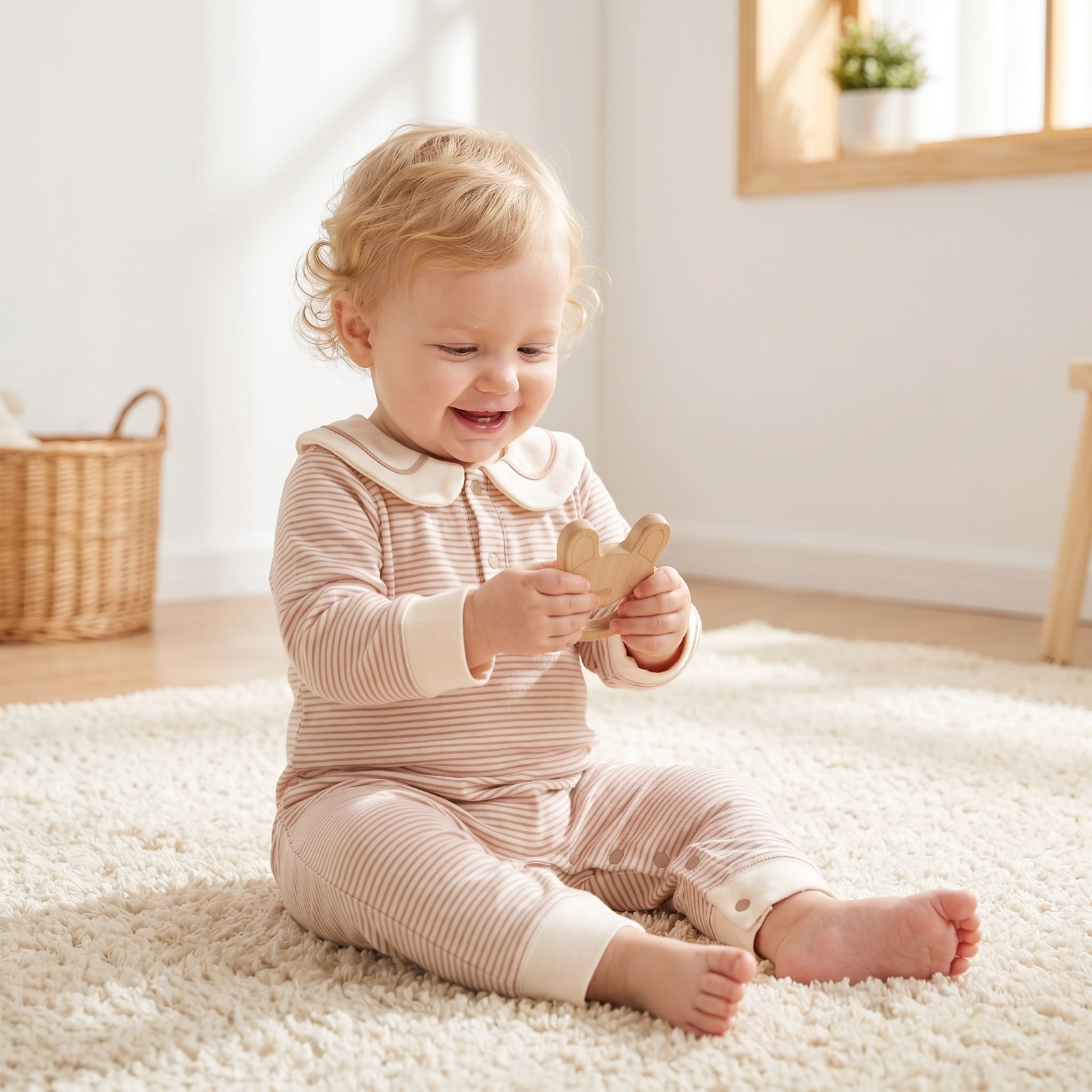 Soft Cotton Sailor Collar Romper for Newborns