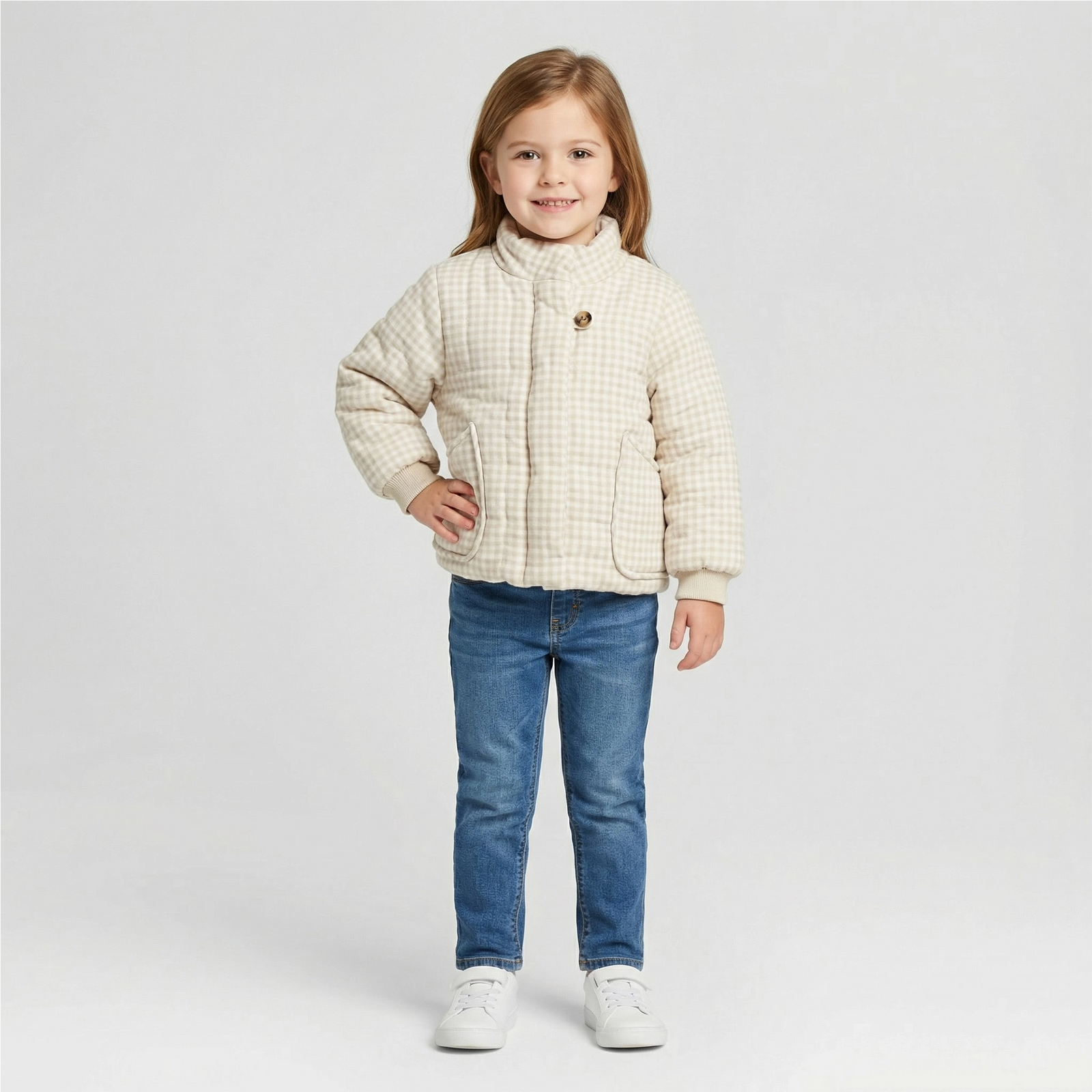 Plaid Fleece-Lined Winter Coat