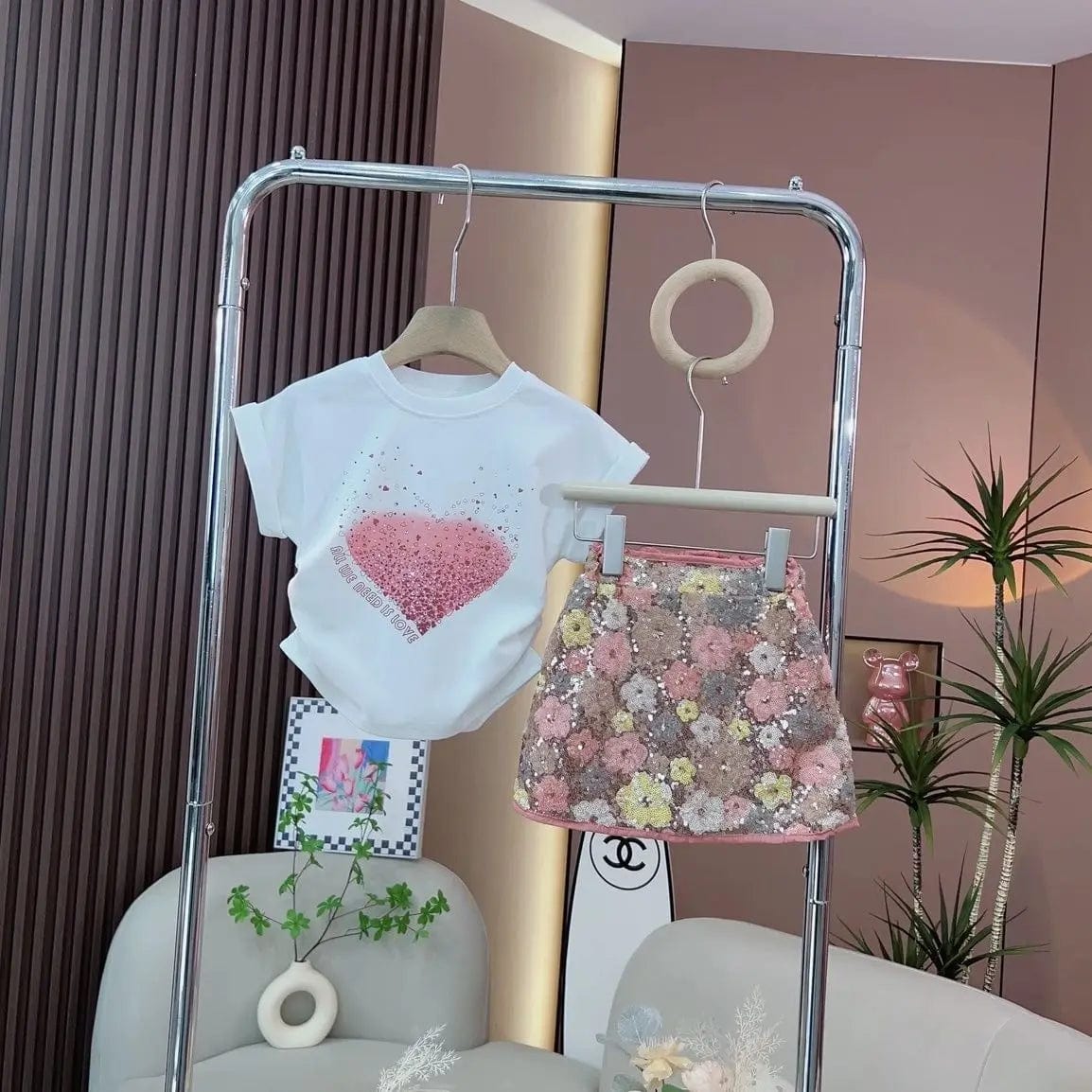 Ivory / 3T 2 Piece Sets, Top+ Skirts