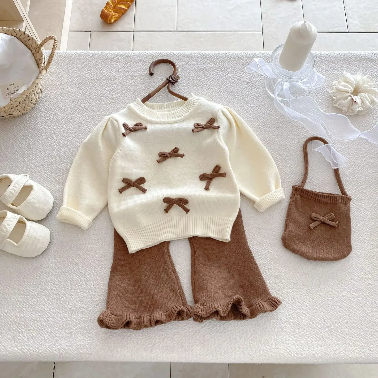 3 Piece Baby Girl Knitted Outfit