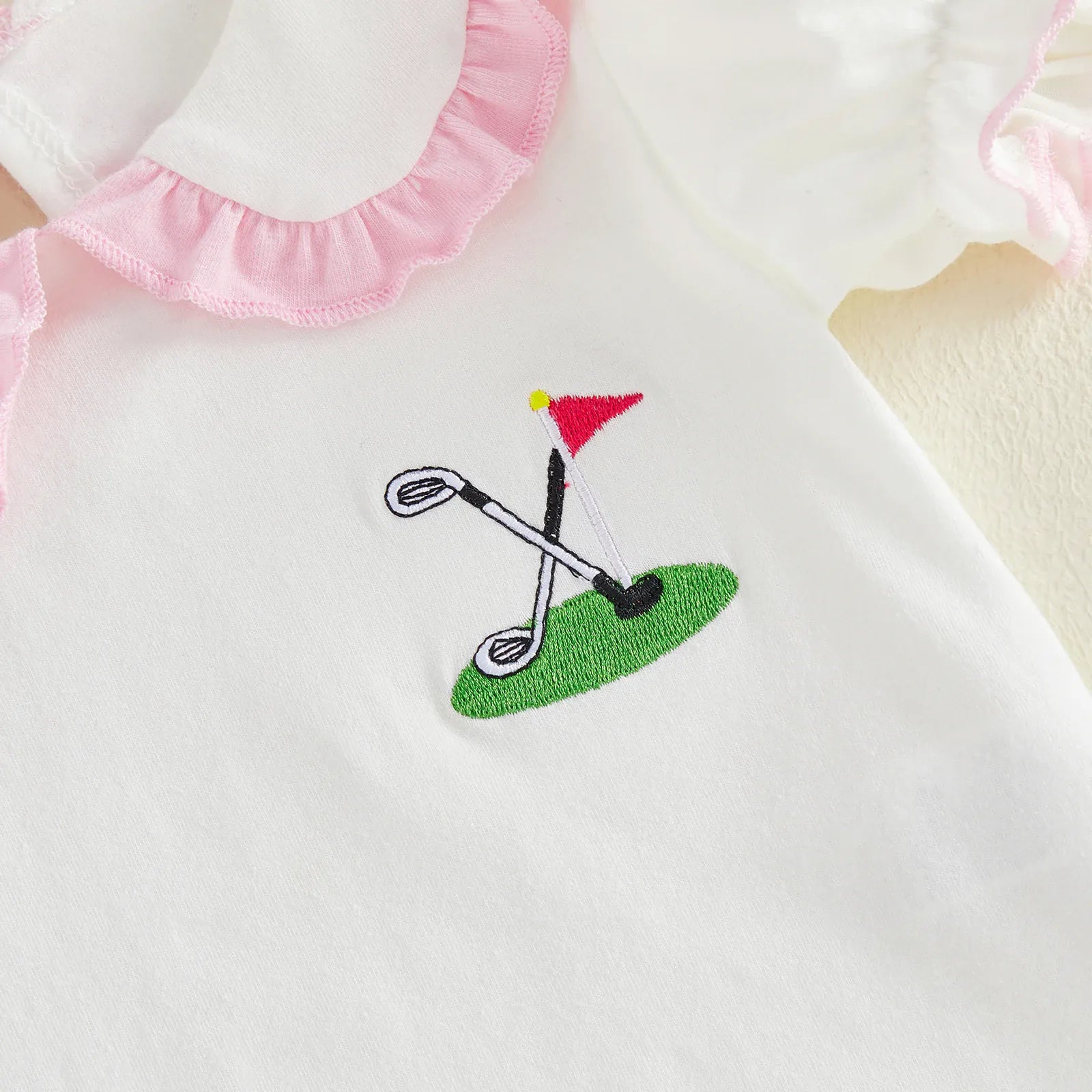 4-Piece Golf Print Romper & Shorts Set