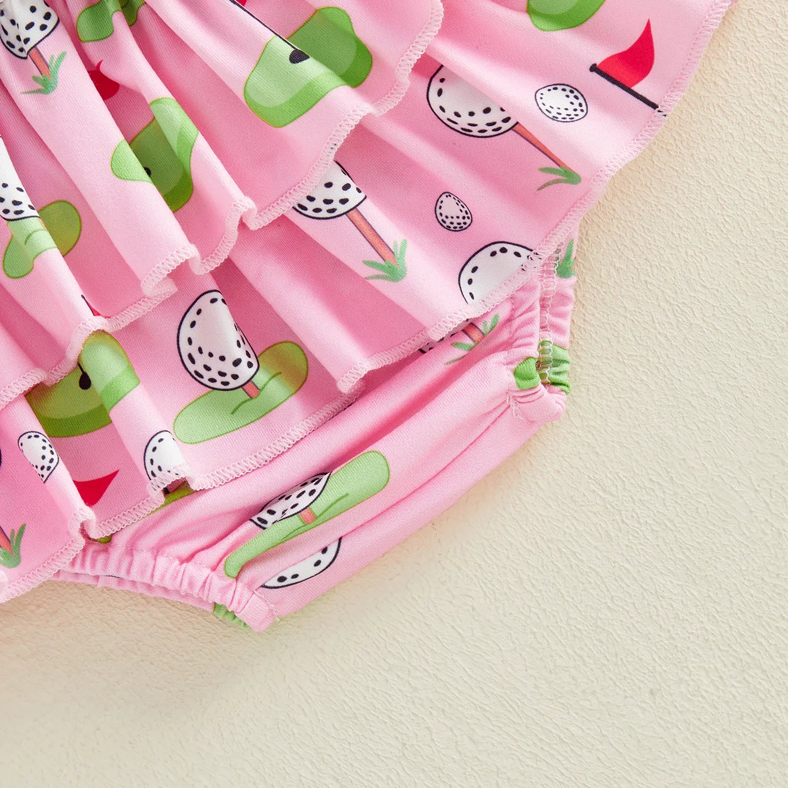 4-Piece Golf Print Romper & Shorts Set
