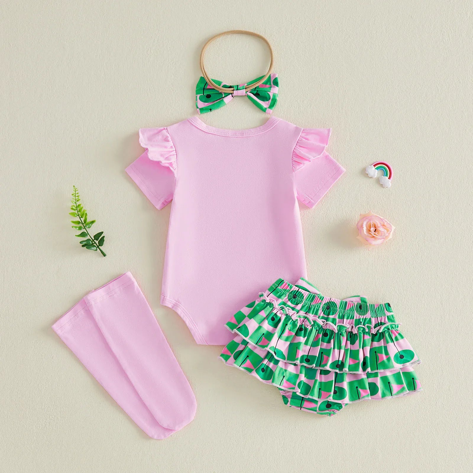 4-Piece Summer Golf Romper & Shorts Outfit