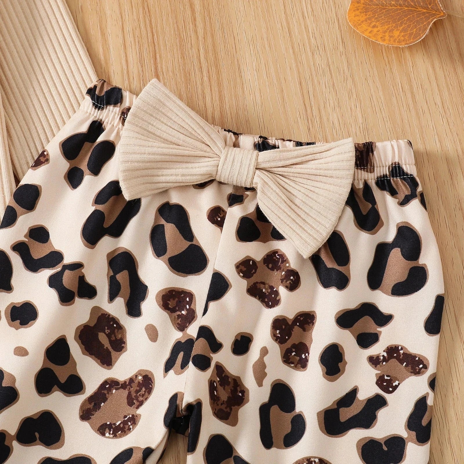 Animal Print Flare Pants Outfit for Baby Girls