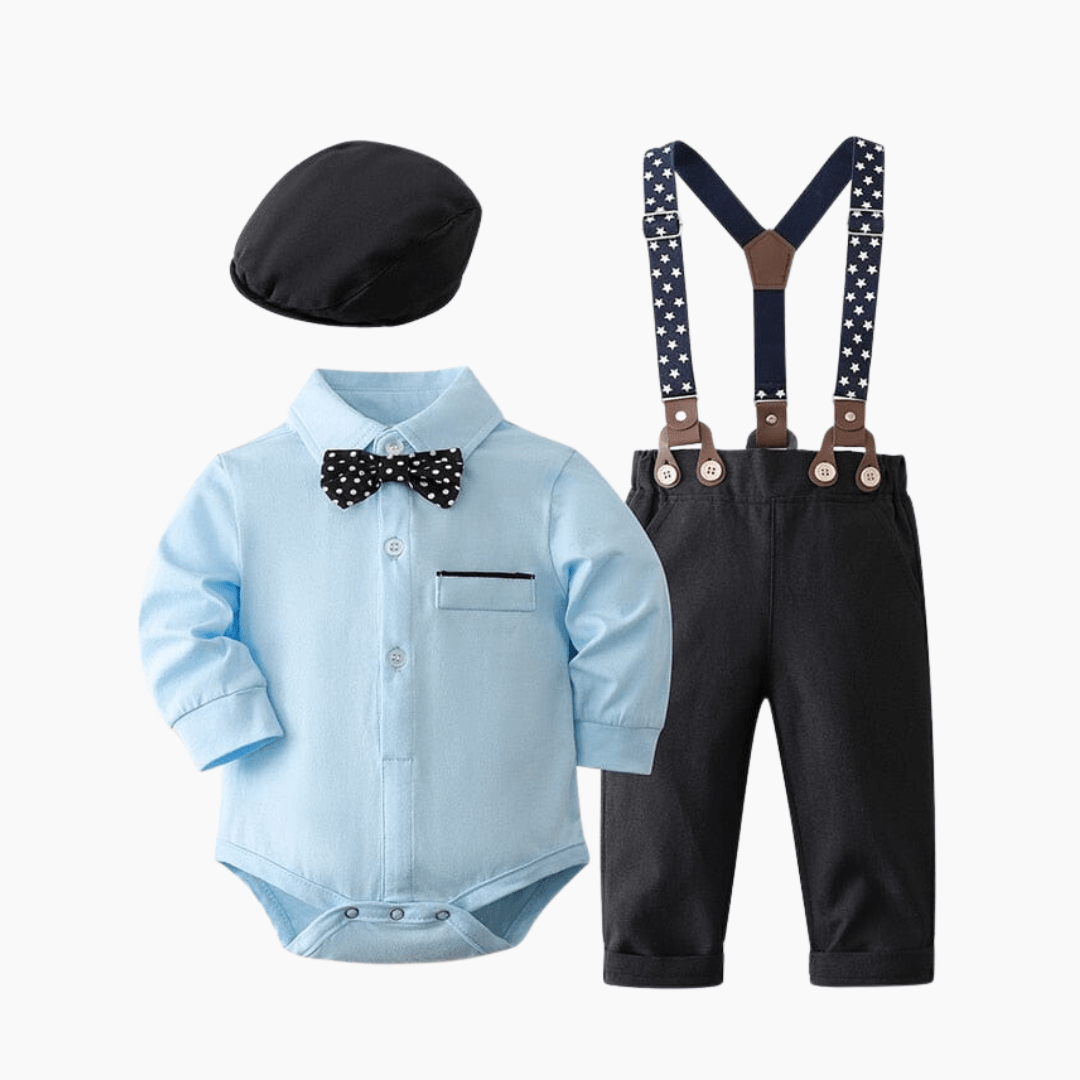 Baby & Toddler Baby Boy Light Blue Romper Outfit