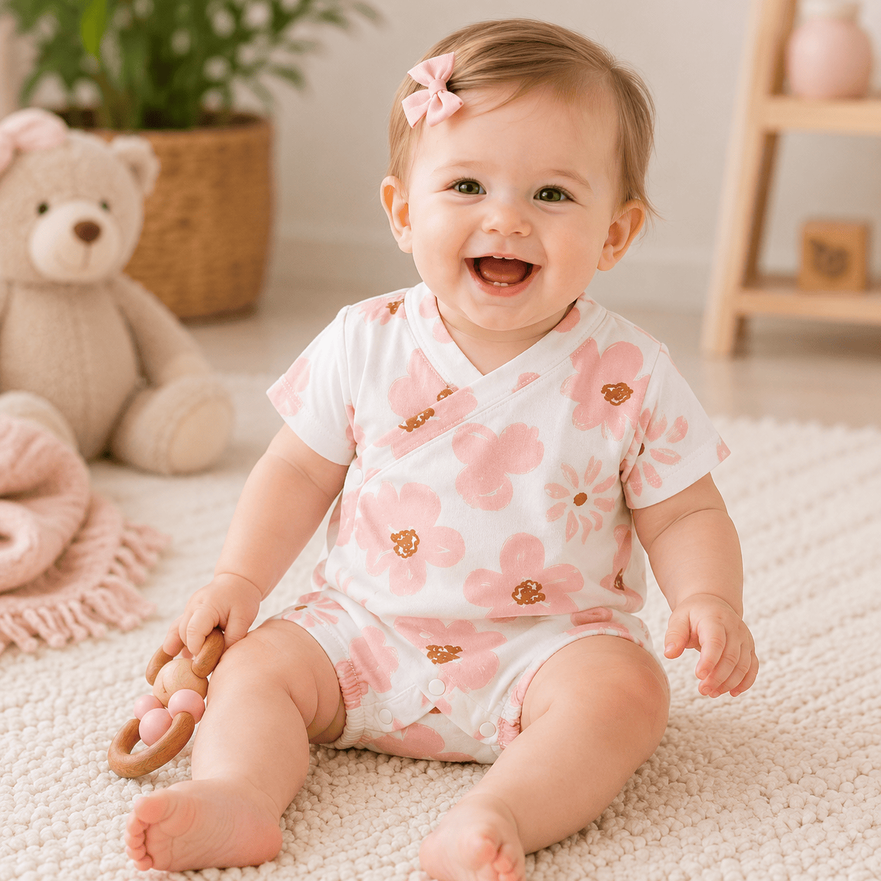 Baby Double Layer Muslin Kimono Onesie