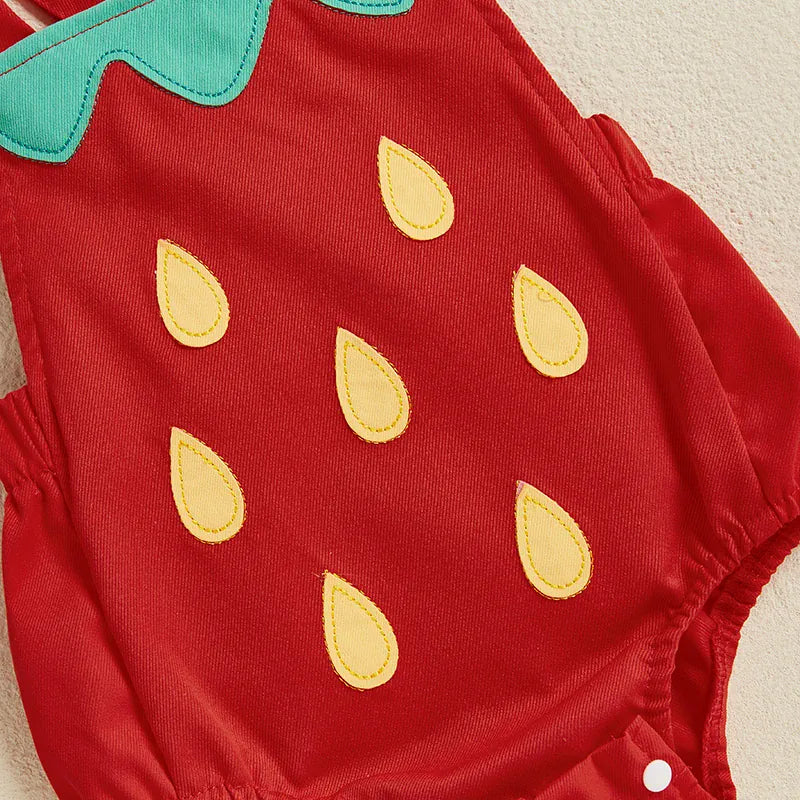 Baby Fruit Overalls Romper & Hat Set Summer Outfit 0–18 Months