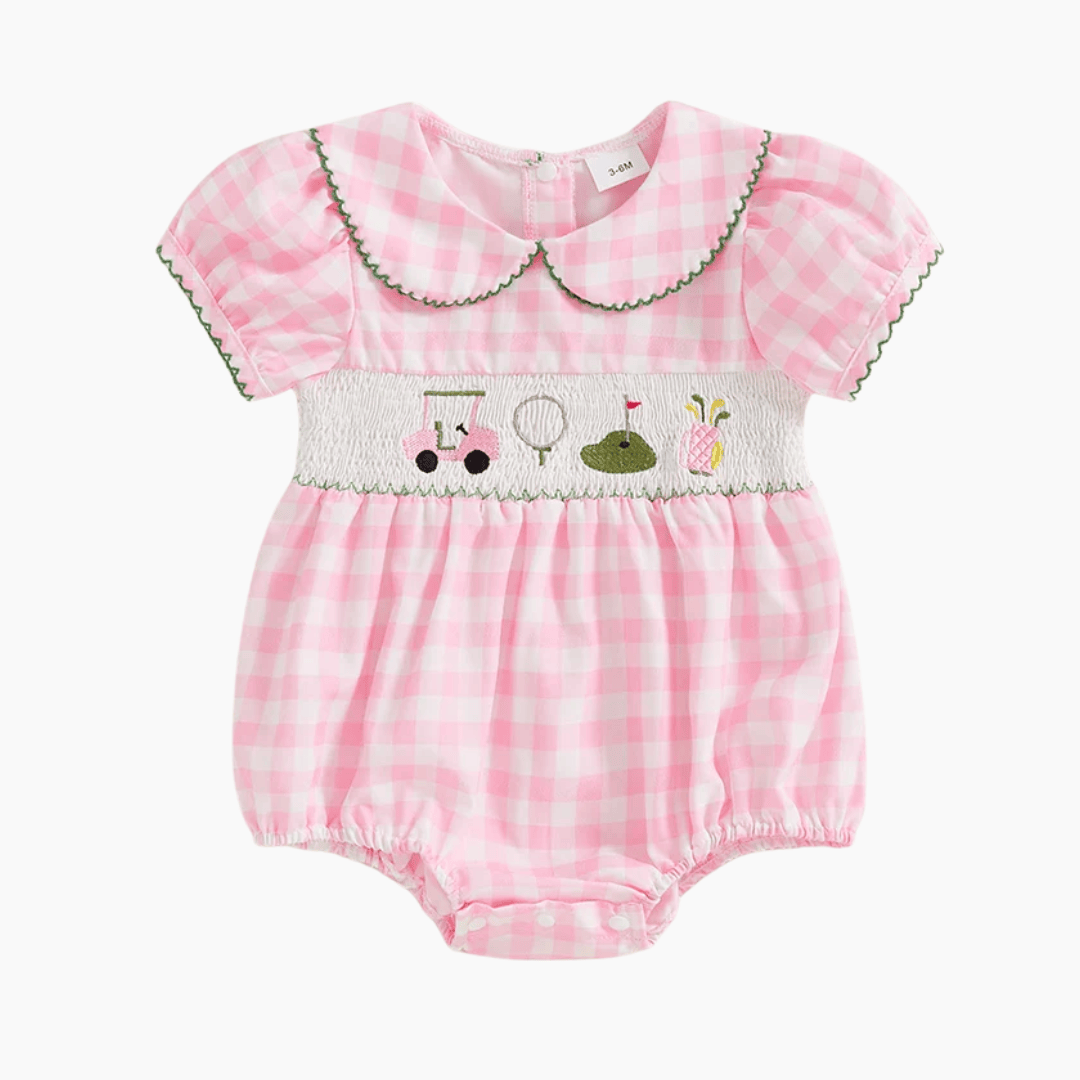 Baby Girl Smocked Golf Romper
