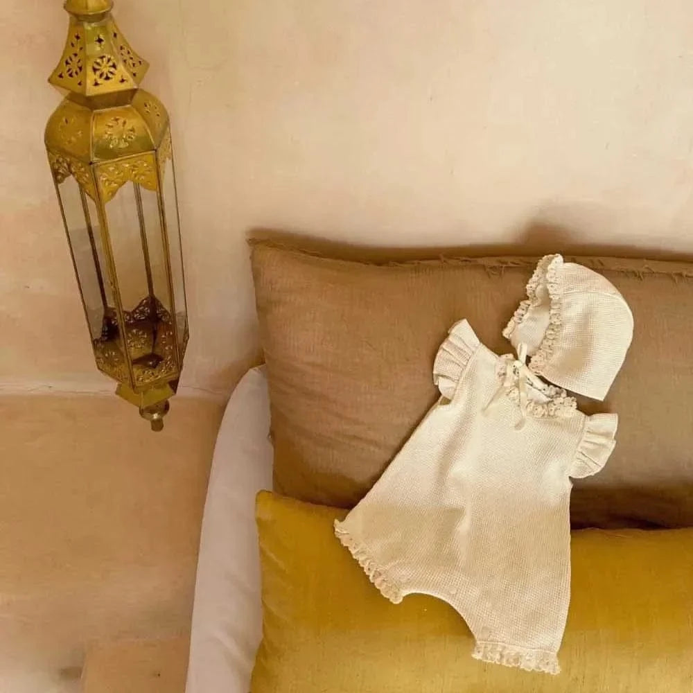 Baby Girl Summer Romper with Hat